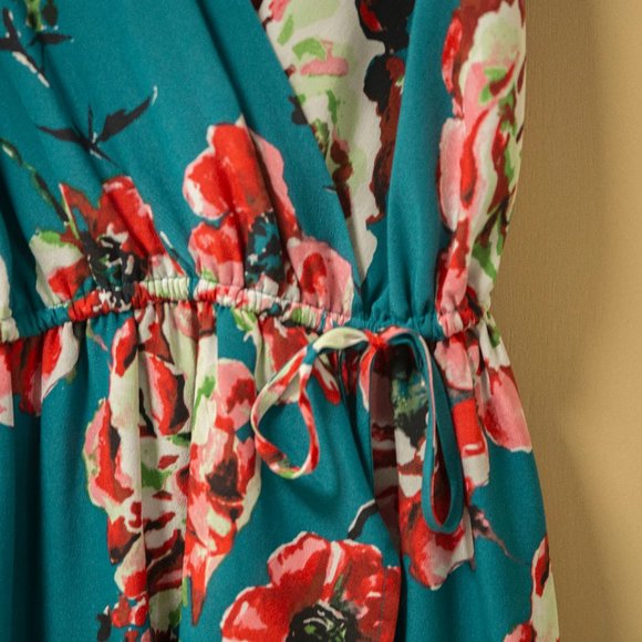 Lucky Brand 100% Silk Faux Wrap High Low Dress XS - Picture 4 of 9